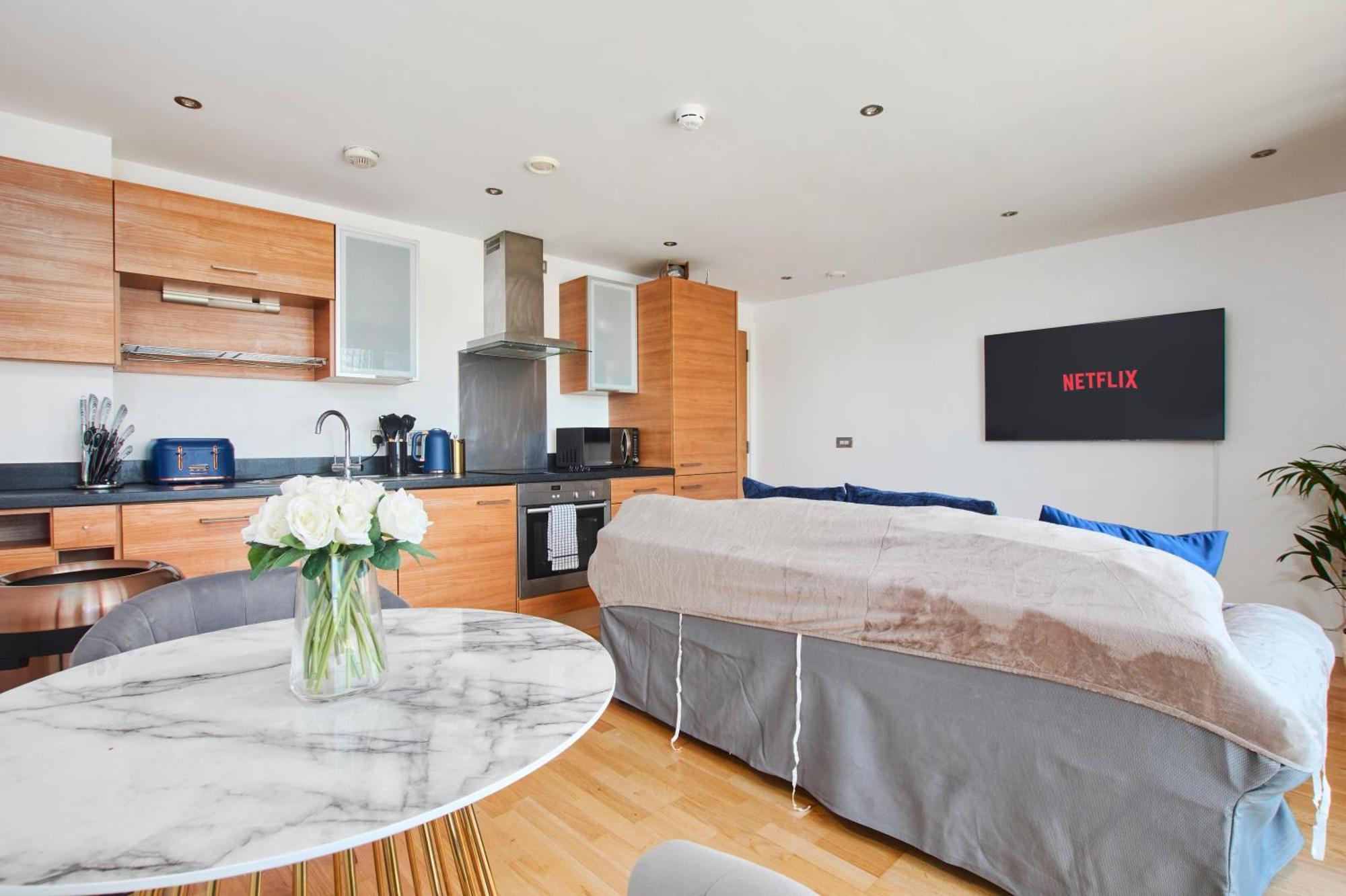 King Deluxe City Apt Large Balcony& Free Parking! Leeds  Pokoj fotografie